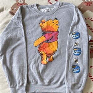 Disney Gray Winnie the Pooh Crewneck Sweater